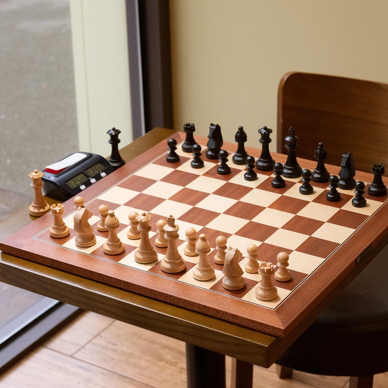 A&A 18.875" Professional Wooden Tournament Chess Board/Mahogany & Maple Inlaid / 2.0" Squares w/o Notation - Image 5